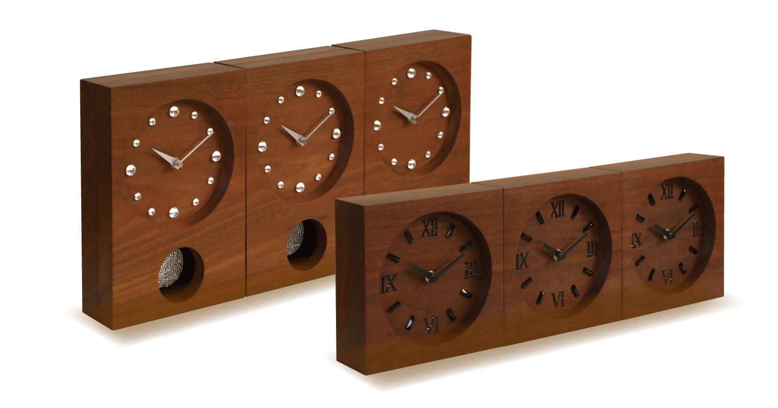 文字盤のクリスタルが美しい三連時計【Crystal】