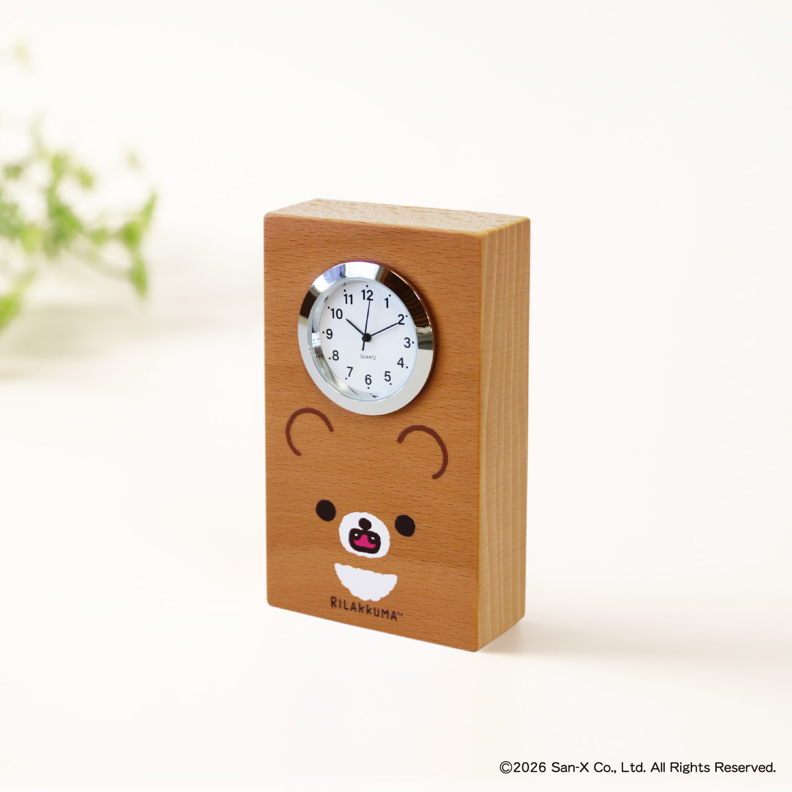 キャラクター時計 リラックマ チャイロイコグマかお