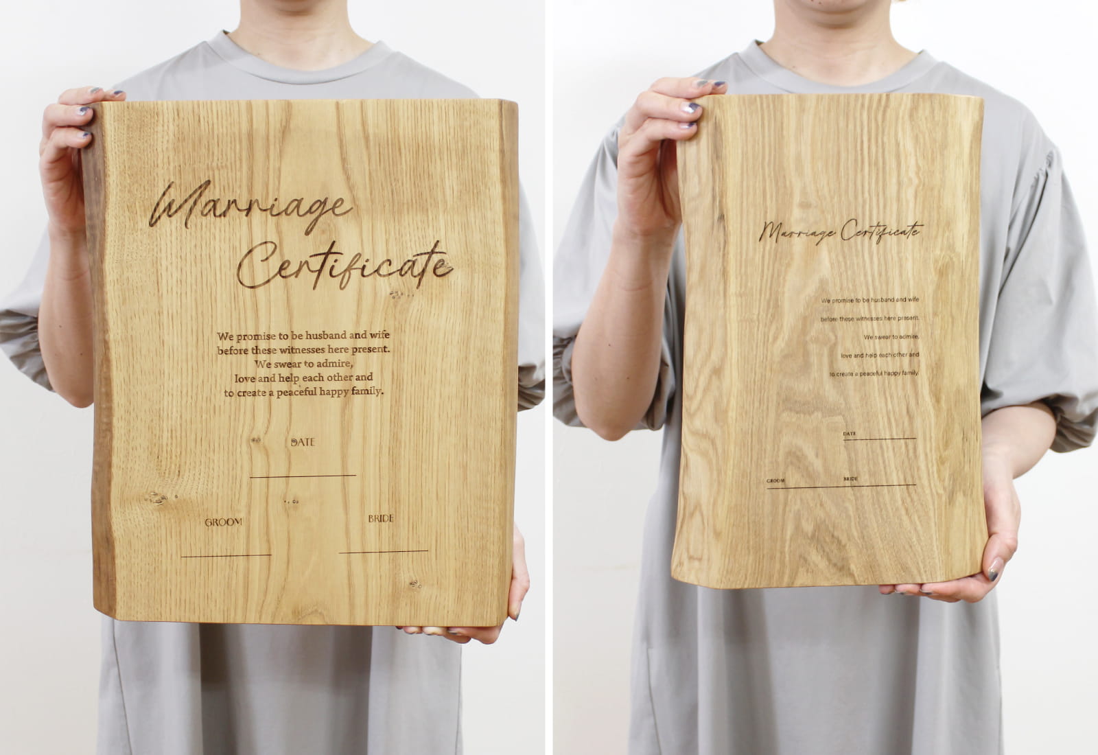 木材そのままの形を活かしているので、大きさに個体差があります