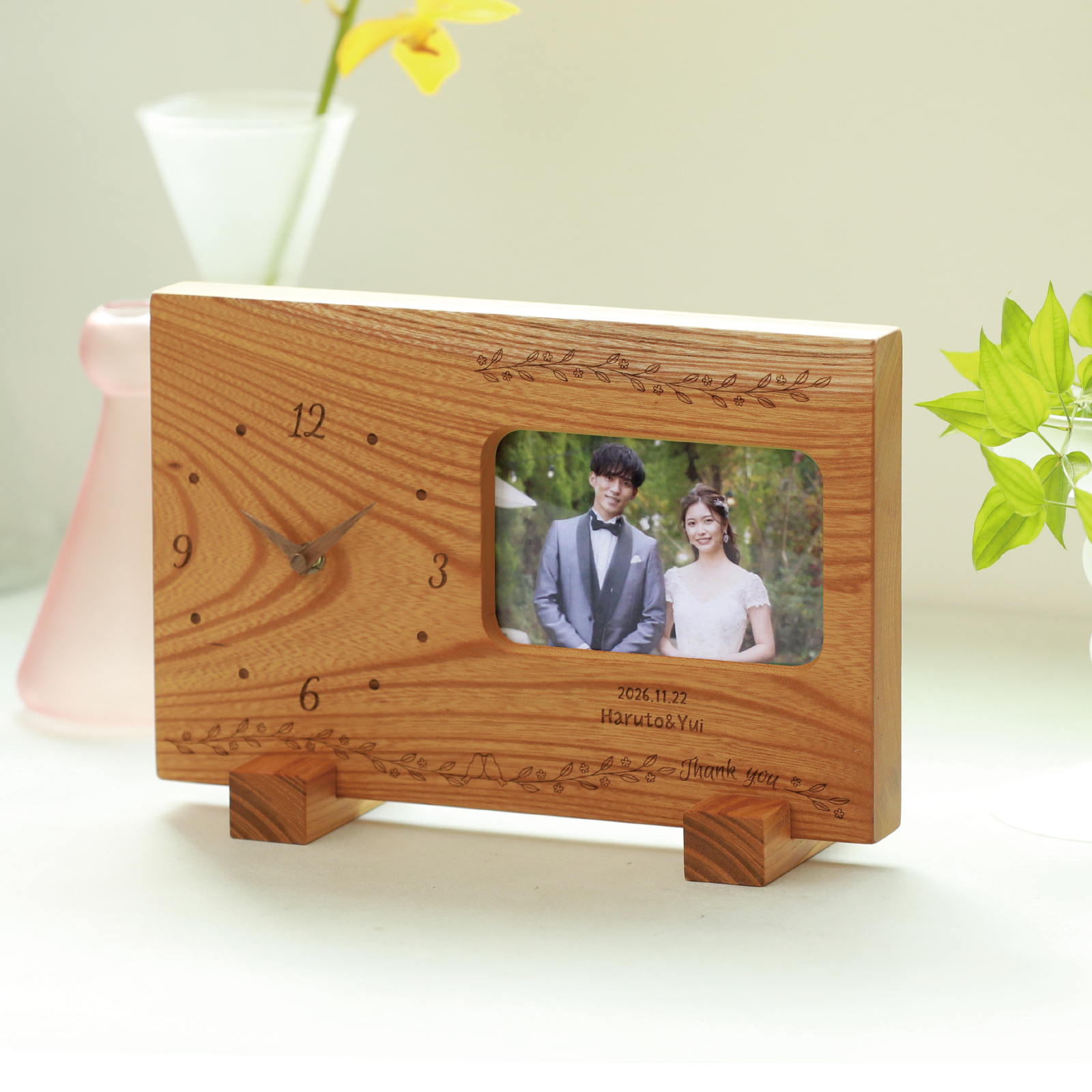 Photo Frame ～ラブバード～ けやき 3連