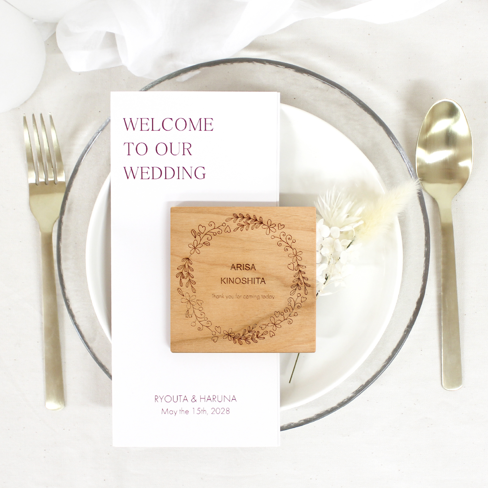 席札コースター さくら デザインC