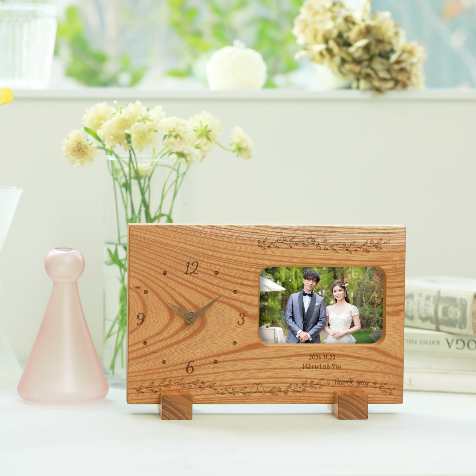 Photo Frame ～ラブバード～ けやき 3連