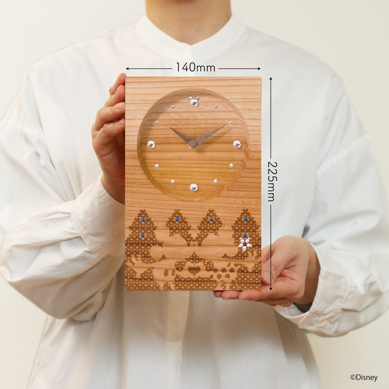 Disney ミッキー＆ミニー Starlit Sky けやき（クリスタル付） 詳細画像2